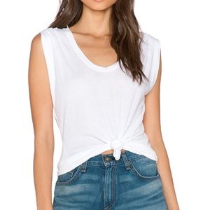NWT SPLENDID JERSEY CONTRAST RIB TANK TOP TEE $68!